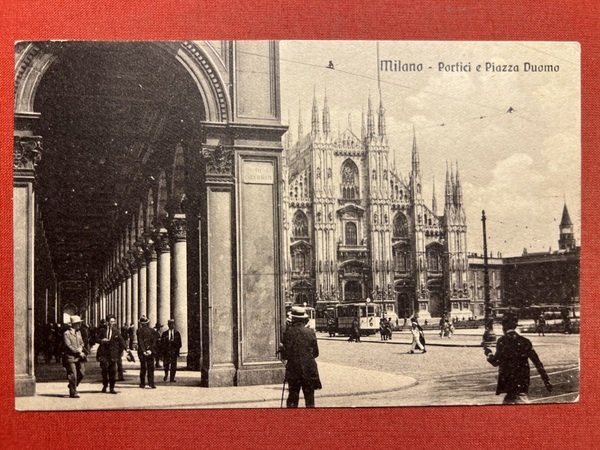 Cartolina - Milano - Portici e Piazza Duomo - 1920 … | Immagine principale