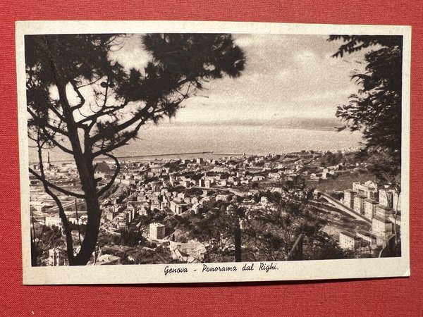 Cartolina - Genova - Panorama dal Righi - 1939