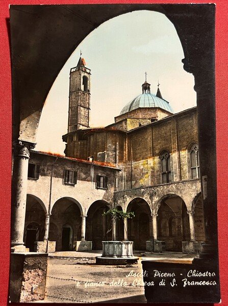 Cartolina - Ascoli Piceno - Chiostro e fianco della Chiesa …
