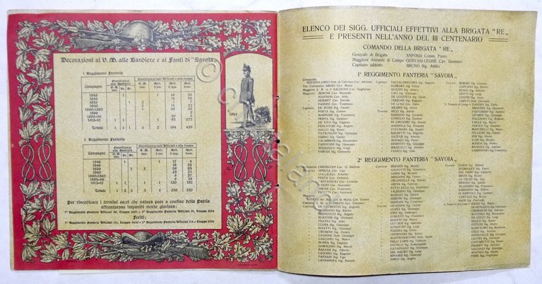 3° Centenario Brigata Re - 1° e 2° Reggimento Fanteria …