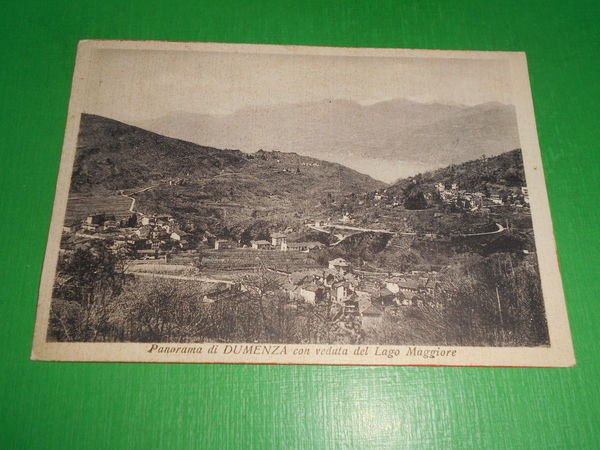Cartolina Dumenza - Panorama con veduta del Lago Maggiore 1954