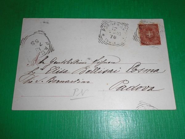 Cartolina Ricordo di Pordenone - Corso Vittorio Emanuele 1900.