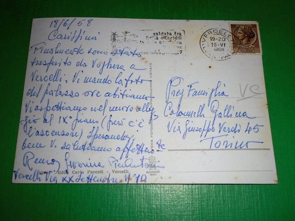 Cartolina Vercelli - Via XX Settembre 1958