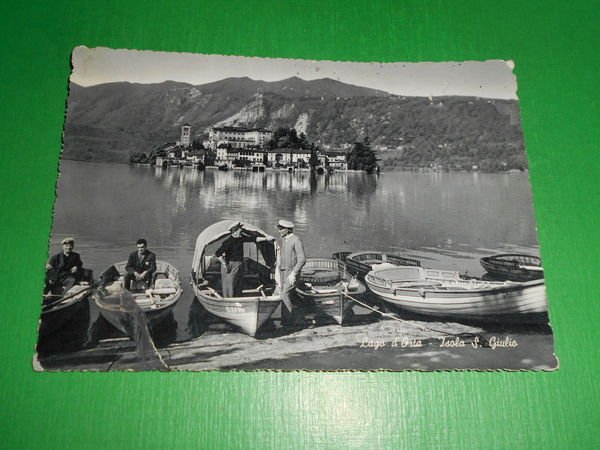 Cartolina Lago d' Orta - Isola S. Giulio - Veduta …