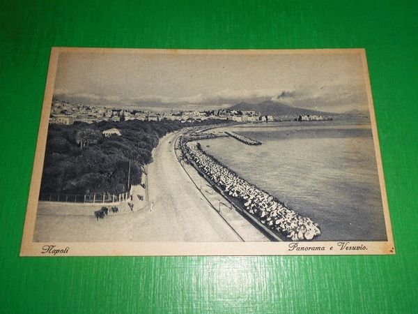 Cartolina Napoli - Panorama e Vesuvio 1935 ca