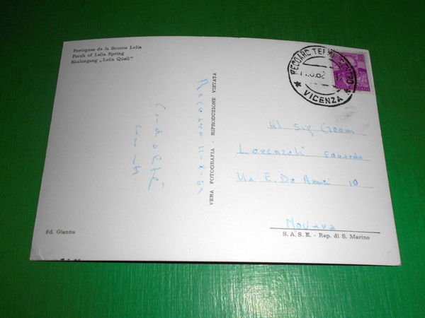 Cartolina Recoaro Terme - Porticato - Fonte Lelia 1962