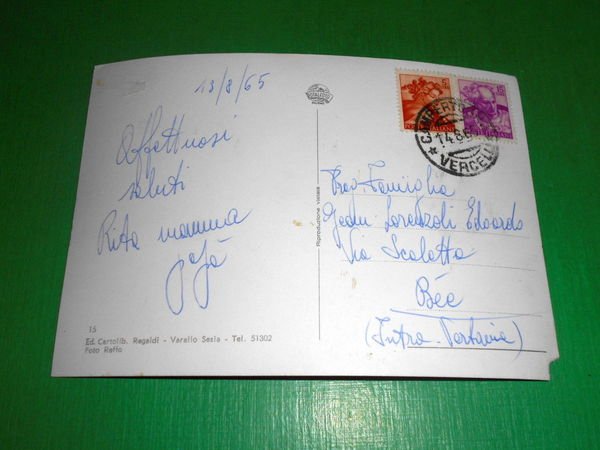 Cartolina Valsesia - Campertogno - Chiesa Parrocchiale 1965.
