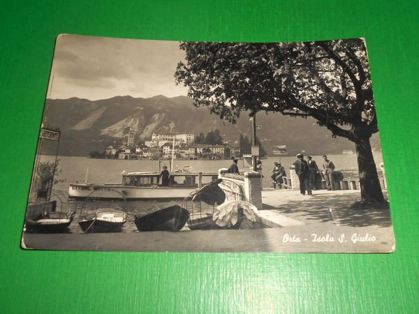 Cartolina Orta - Isola S. Giulio 1954
