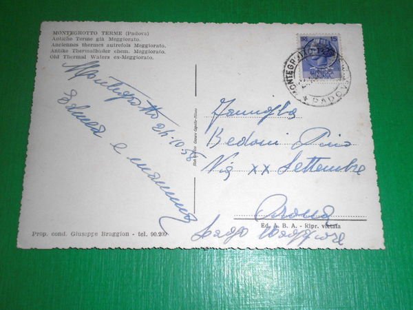 Cartolina Montegrotto Terme ( Padova ) - Antiche Terme già … | Immagine Gallery 2