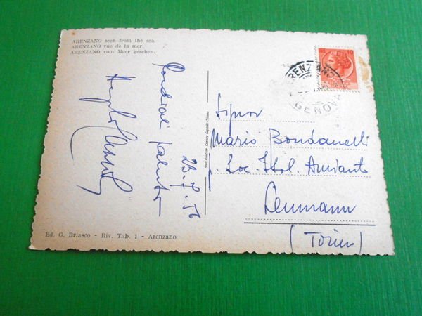 Cartolina Arenzano - Vista dal mare - 1956.