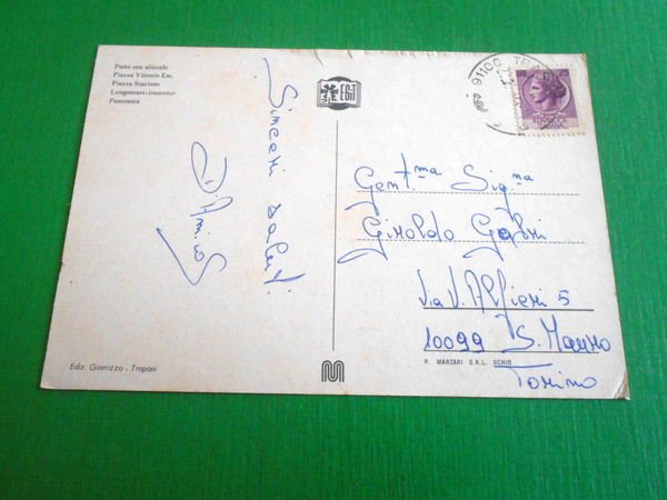 Cartolina Saluti da Trapani - Vedute diverse 1973.