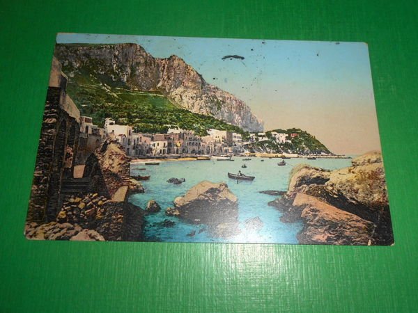 Cartolina Isola di Capri - Marina Grande 1922.
