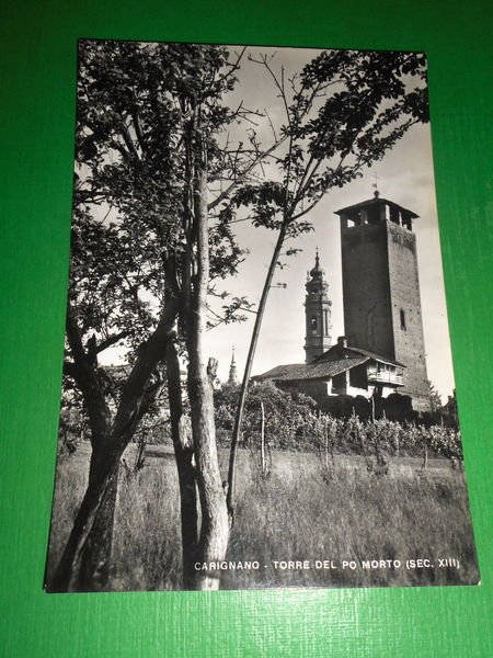 Cartolina Carignano - Torre del Po Morto 1960 ca.