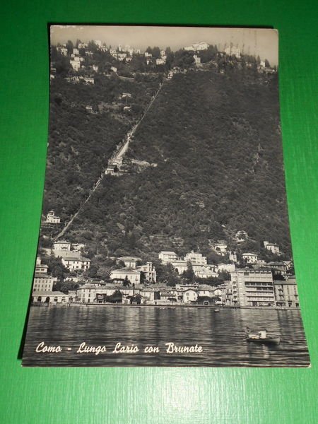 Cartolina Como - Lungo Lario con Brunate 1958.
