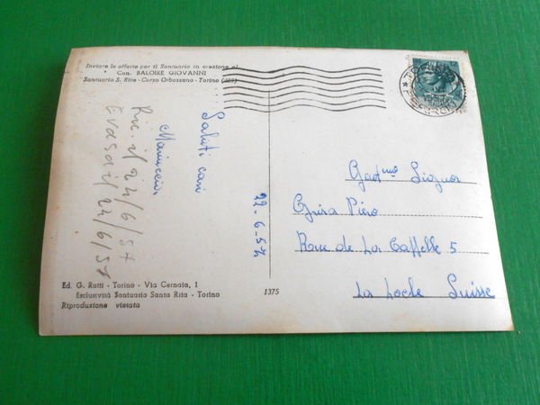 Cartolina Torino - Santuario Di Santa Rita da Cascia ( …