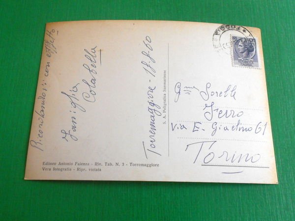 Cartolina Torremaggiore - Campanile Chiesa di S. Nicola 1960.