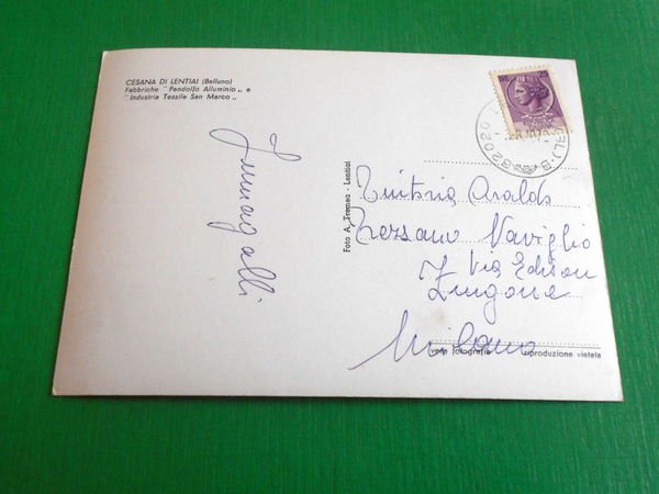 Cartolina Cesana di Lentiai ( Belluno ) - Fabbriche Pandolfo …