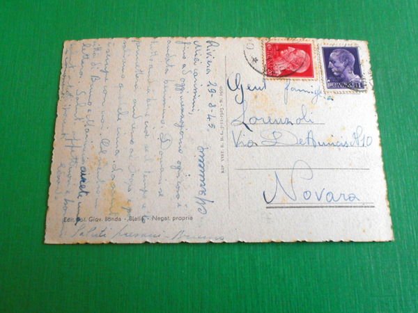 Cartolina Zubiena - Parrocchia S. Cassiano e Canton Trucchi 1945