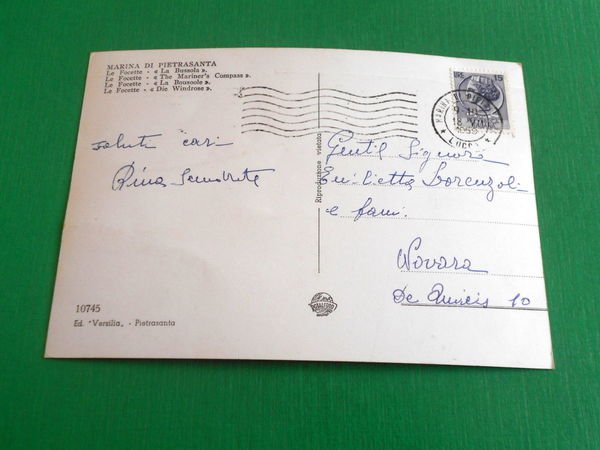 Cartolina Marina di Pietrasanta - Le Focette La Bussola 1959