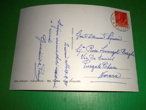 Cartolina Quarna Sotto - Ingresso alla Chiesa e scorcio panoramico …