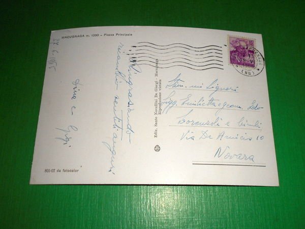 Cartolina Macugnaga - Piazza Principale 1965