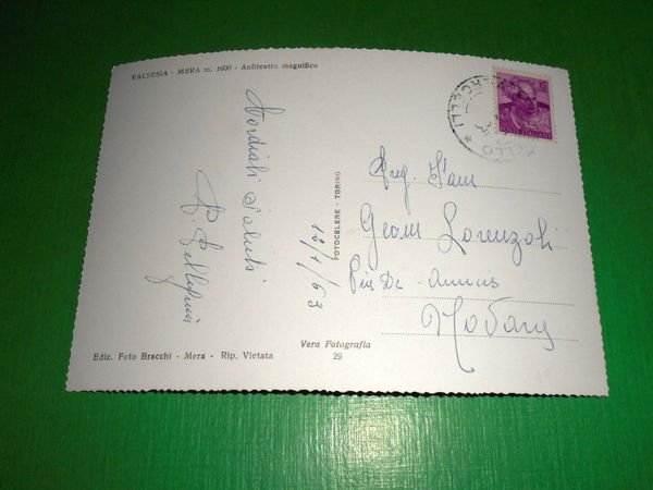 Cartolina Valsesia - Mera - Scorcio panoramico 1963