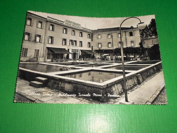 Cartolina Abano Terme - Stabilimento Termale Mioni Pezzato 1955 ca | Immagine principale