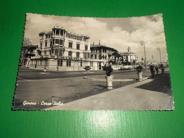 Cartolina Genova - Corso Italia 1957