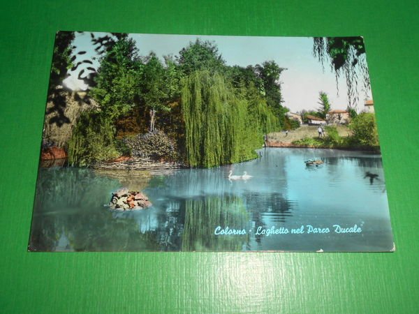 Cartolina Colorno - Laghetto nel Parco Ducale 1966