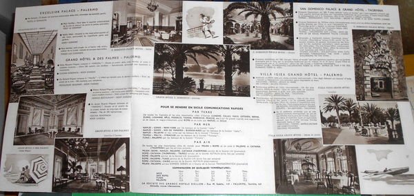 Volantino Pubblicità Propaganda Turistica Sicilia Palermo Taormina.
