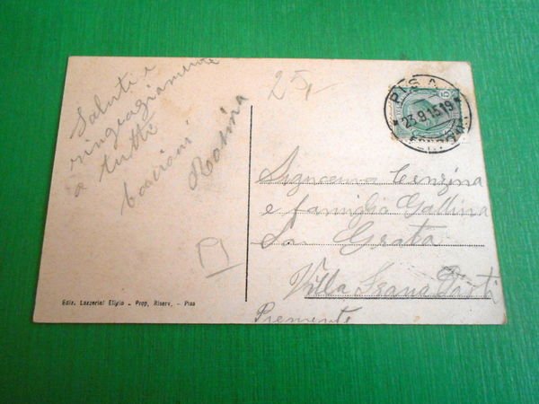 Cartolina Pisa - Borgo Largo 1915.