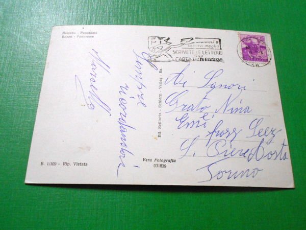 Cartolina Bolzano - Panorama 1962.