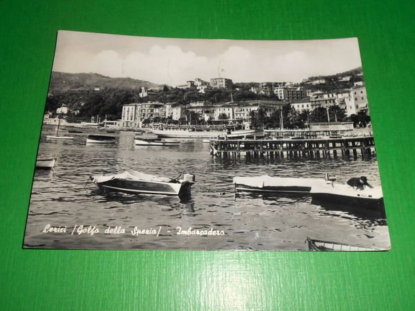 Cartolina Lerici - Golfo della Spezia - Imbarcadero 1958.