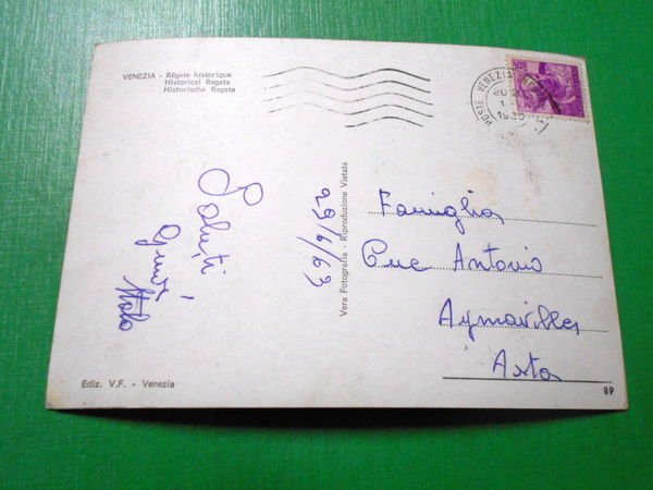 Cartolina Venezia - Regata Storica 1963.