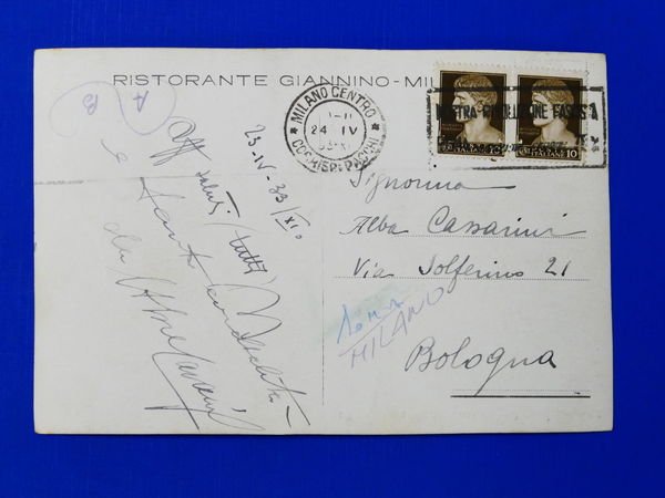 Cartolina Milano Ristorante Giannino - 1933