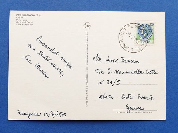 Cartolina Fermignano e dintorni - 1979 | Immagine Gallery 2