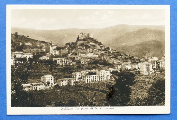 Cartolina Subiaco - dal Ponte di S. Francesco - 1920 … | Immagine principale