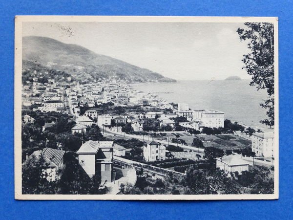 Cartolina Alassio - Panorama e Isola Gallinara - 1949.