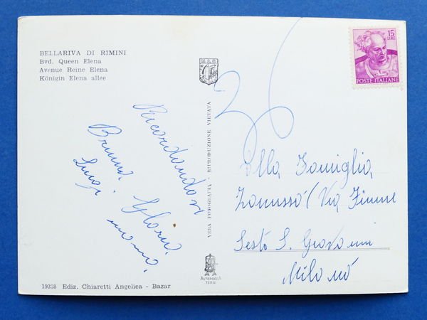 Cartolina Bellariva di Rimini - Viale Regina Elena - 1960 …