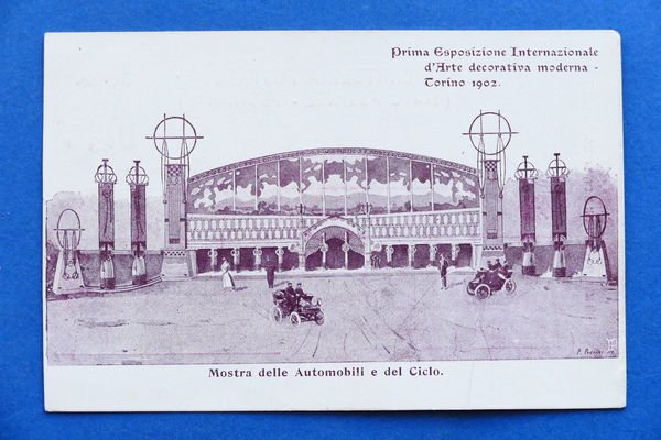Cartolina Torino - Esposizione d'Arte Decorativa Moderna Mostra delle Automobili | Immagine principale