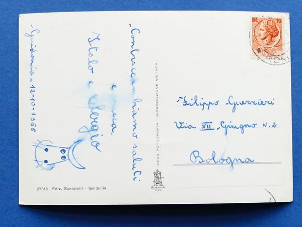 Cartolina Guidonia - Chiesa Madonna di Loreto - 1955