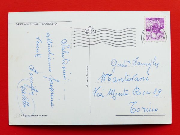 Cartolina Cannobio - Lago Maggiore - 1954 ca.
