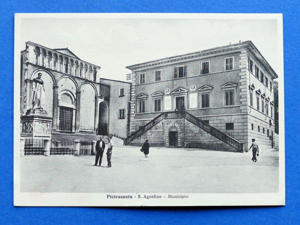 Cartolina Pietrasanta - S. Agostino - Municipio - 1950 ca.