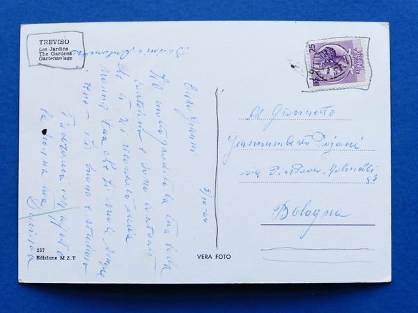 Cartolina Treviso - I giardini - 1964