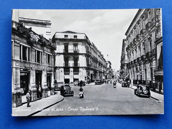 Cartolina Acireale - Stazione di Cura - Corso Umberto I …