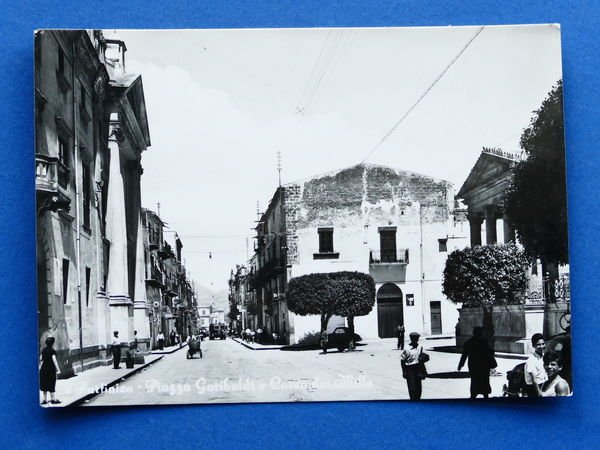 Cartolina Partinico - Piazza Garibaldi e Corso dei Mille - …