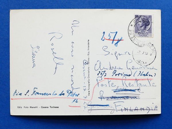 Cartolina Cesana Torinese - Panorama - 1957