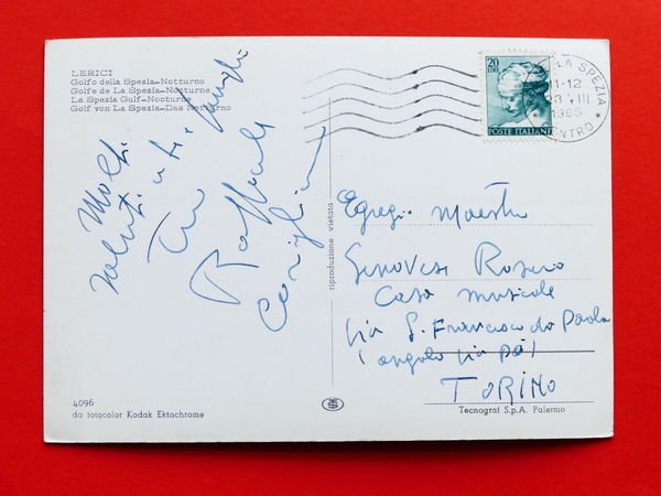 Cartolina Lerici - Golfo della Spezia - Notturno - 1965