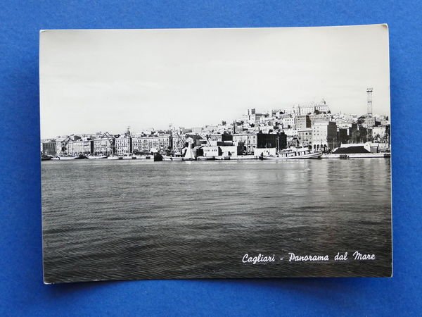 Cartolina Cagliari - Panorama dal mare - 1954