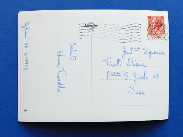 Cartolina Cagliari - Panorama dal mare - 1954